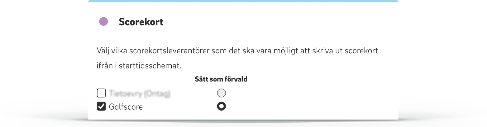 Scorekortsleverantör i GIT